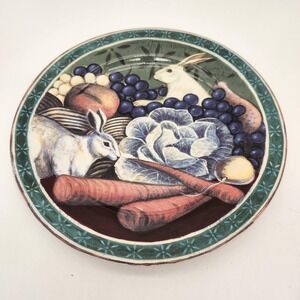 Two Block Br'er‎ Rabbit Salad Plates Discontinued Collectable Bunnies Vegetables